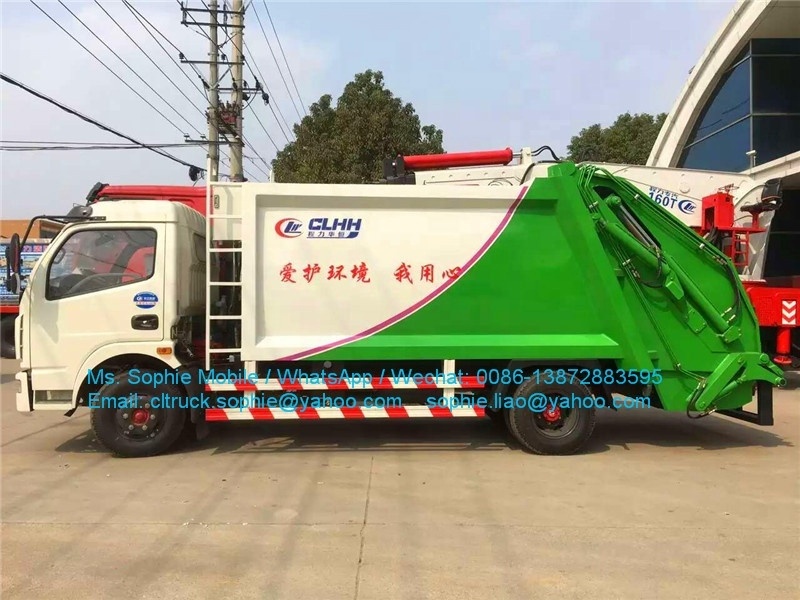 DongFeng mini rear loader garbage trucks refuse compactor garbage disposal truck hydraulic garbage compactor truck