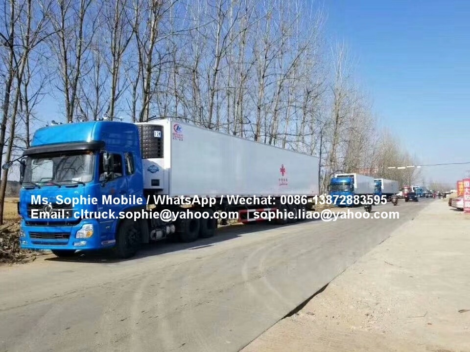 Best Price Reliable Quality box type 3 axle transport freezer fish used refrigerated semi trailers for sale