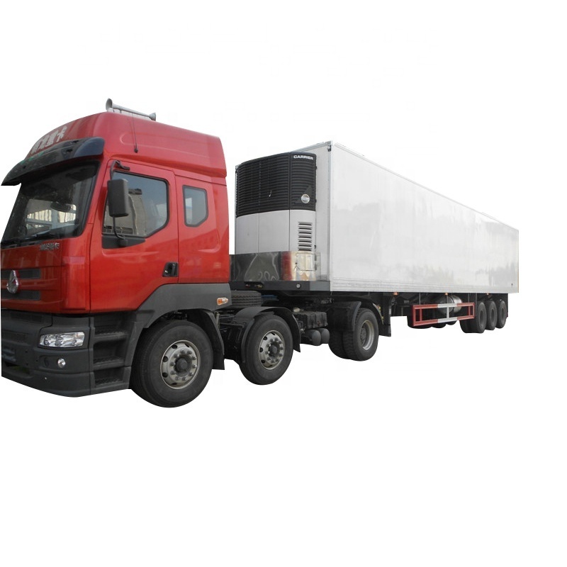 Best Price Reliable Quality box type 3 axle transport freezer fish used refrigerated semi trailers for sale