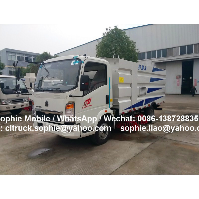 Bottom price mini howo vacuum road sweeper truck street cleaning truck for sale