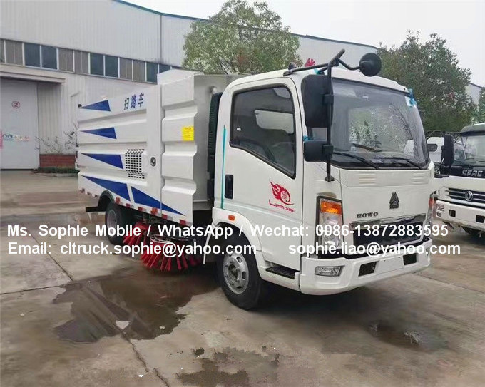 Bottom price mini howo vacuum road sweeper truck street cleaning truck for sale