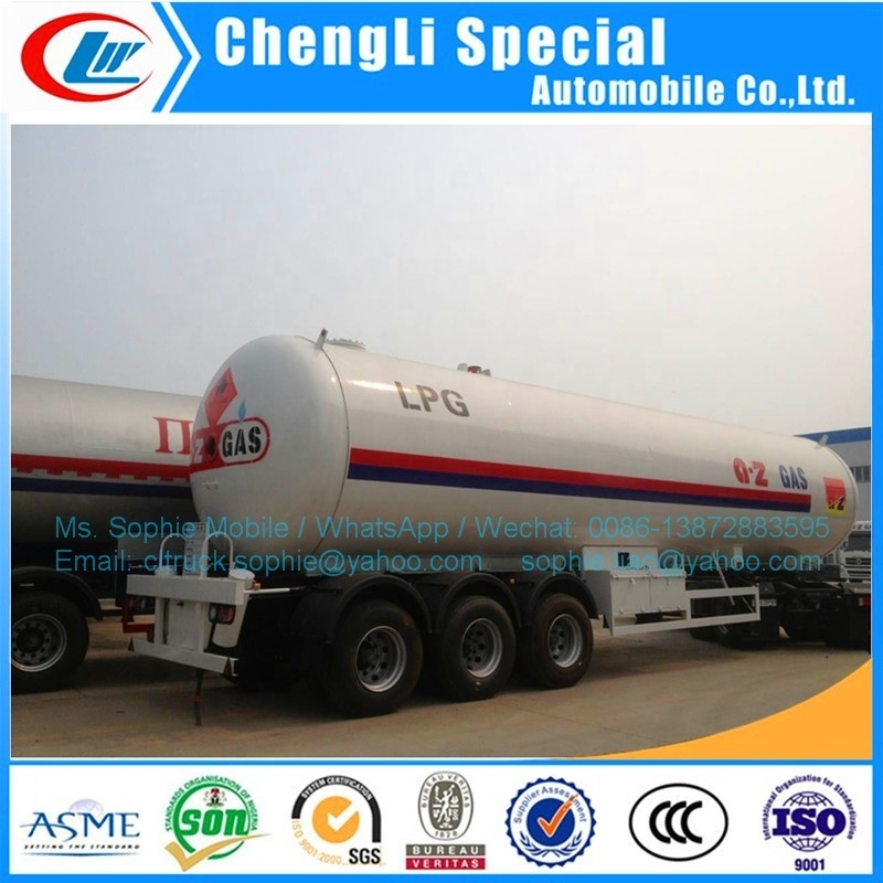 3 Axles 45000 Liters Storage Tanker LPG Gas Tank Semi Trailer for Sale