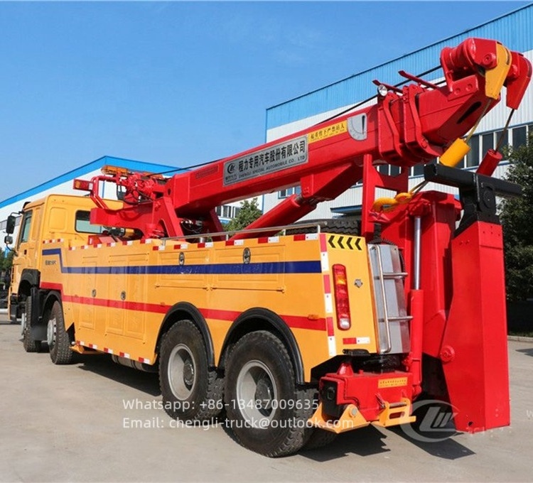 360 degree tow truck sinotruk howo 8x4 400hp 50 ton rotatory wrecker