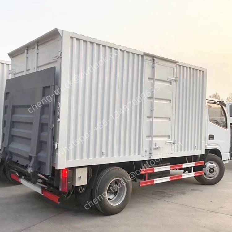 Self loader cargo truck Dongfeng 4x2 4x4 3ton 3.5ton 4ton van box cargo truck with hydraulic tail lift