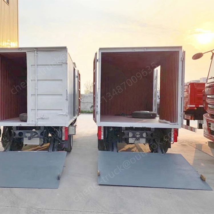 Self loader cargo truck Dongfeng 4x2 4x4 3ton 3.5ton 4ton van box cargo truck with hydraulic tail lift