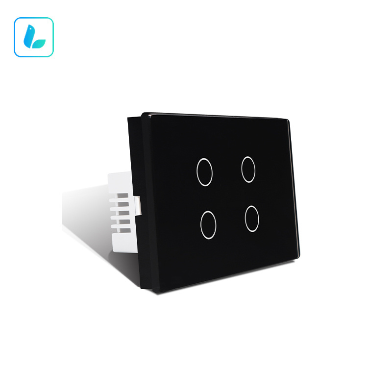 Tuya Larkkey smart life glass panel smart touch 4 gang switch