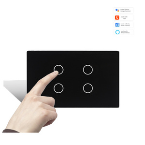 Tuya Larkkey smart life glass panel smart touch 4 gang switch