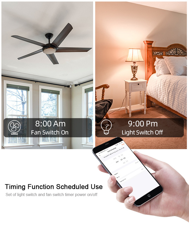 Wholesale 4 gang smart touch switch with fan dimmer tuya smart wifi fan light switch