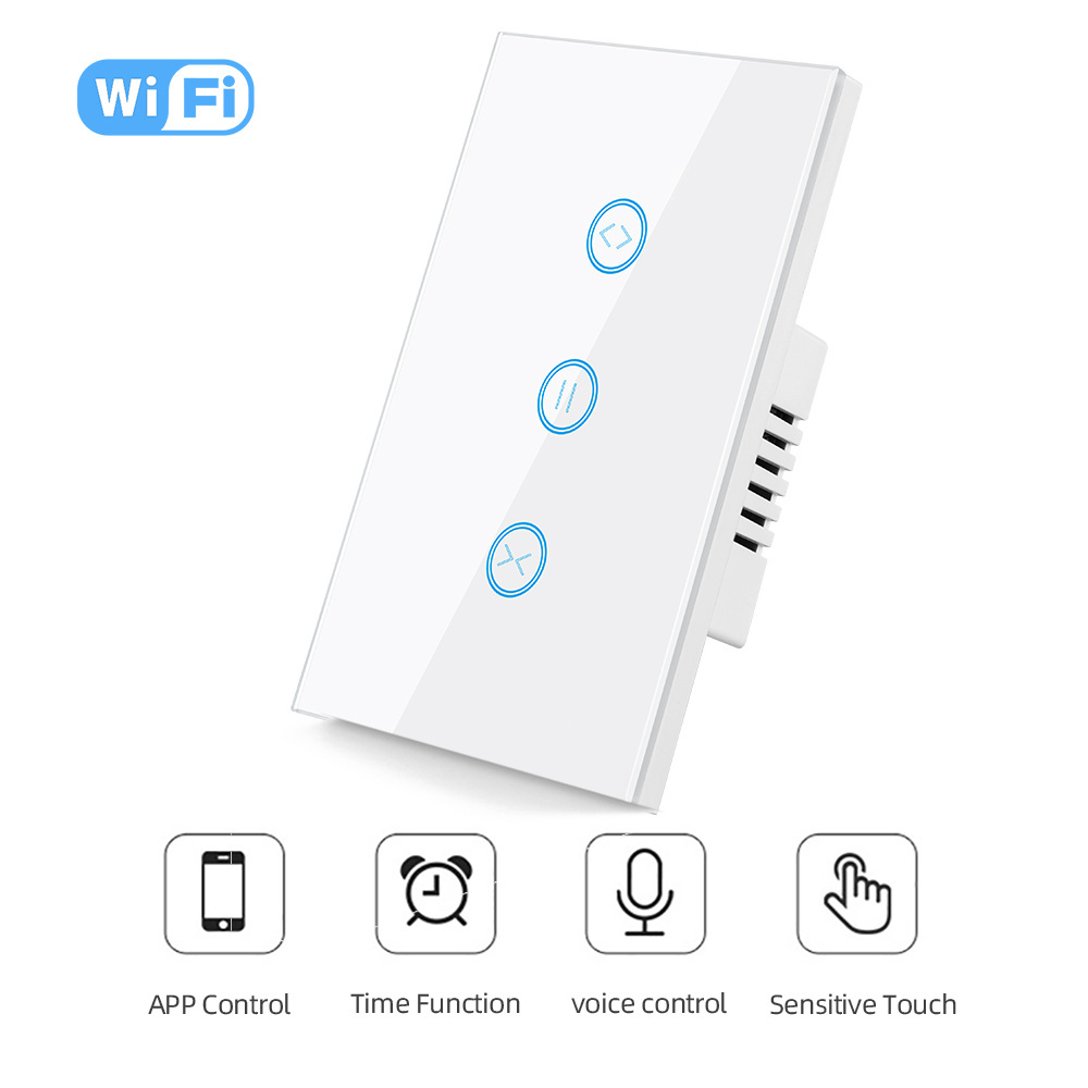 Larkkey Tuya smart curtain switch wifi US standard smart curtains switch with countdown timer