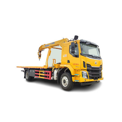 Dongfeng platform wrecker truck 4x2 tow truck flat bed with crane