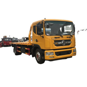 Yellow color 9 tons high-way road recovery tow truck with flatbed