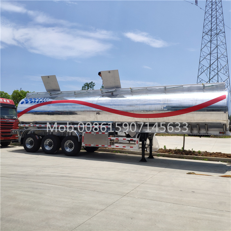 Aluminum Carbon Steel Fuel Tanker/ Oil Tank /fueloline Crude Water 45cbm 40 cbm liquid delivery semi trailer for Sale