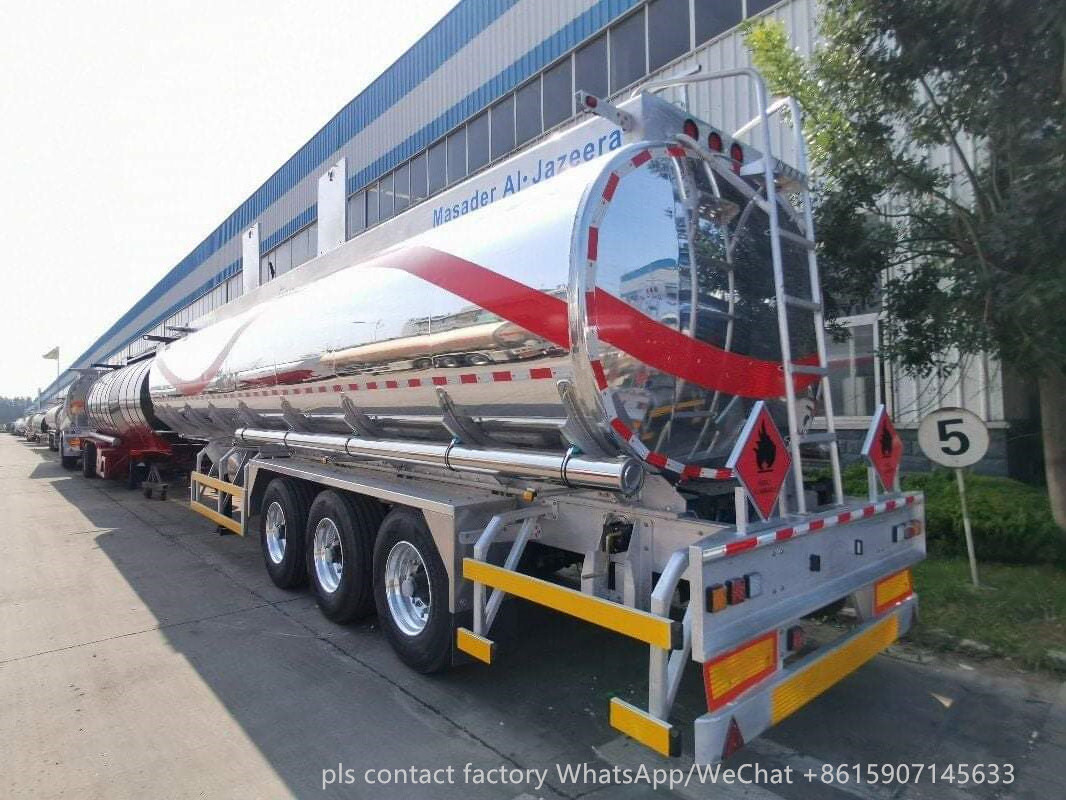 3 Axles olive oil transport tanker liquid food aluminum tank semi trailer for sale