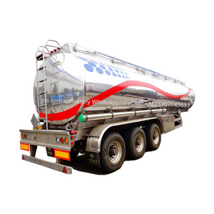 Aluminum Carbon Steel Fuel Tanker/ Oil Tank /fueloline Crude Water 45cbm 40 cbm liquid delivery semi trailer for Sale