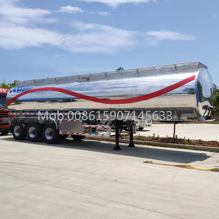 Aluminum Carbon Steel Fuel Tanker/ Oil Tank /fueloline Crude Water 45cbm 40 cbm liquid delivery semi trailer for Sale