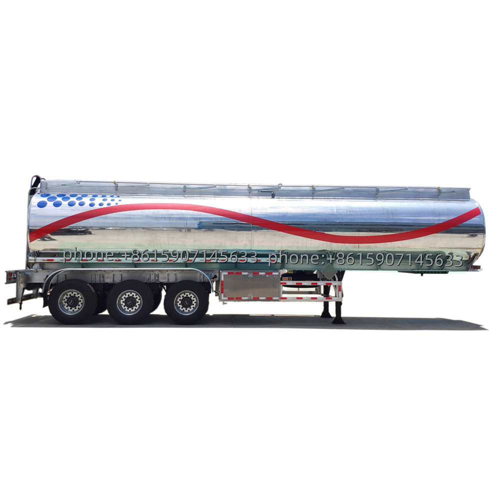 3 Axles olive oil transport tanker liquid food aluminum tank semi trailer for sale