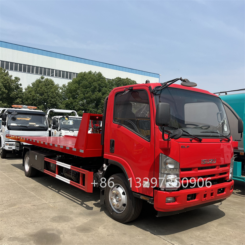 High quality large capacity 5 ton  flatbed isuzu wrecker bed tow truck for sale