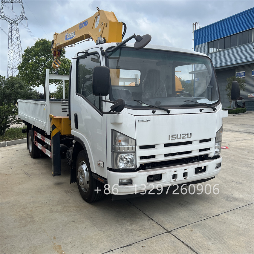 China factory japan brand isuzu truck mounted mini crane truck body for sale