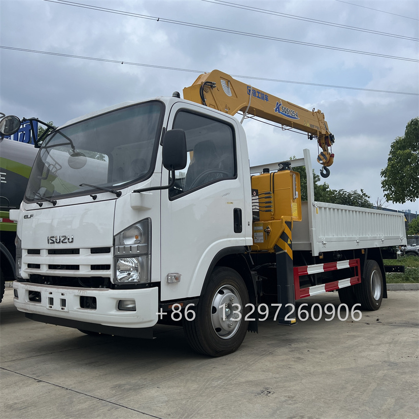 China factory japan brand isuzu truck mounted mini crane truck body for sale