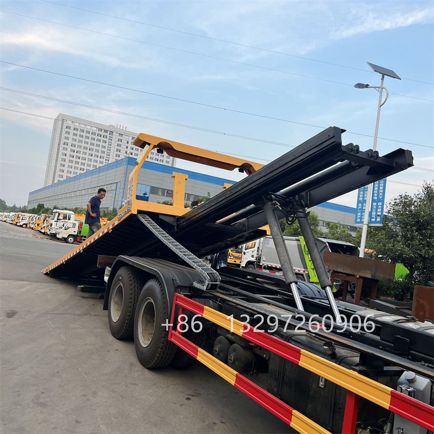 Large capacity 5 ton platform rotator towing wrecker flatbed truck with crane for sale