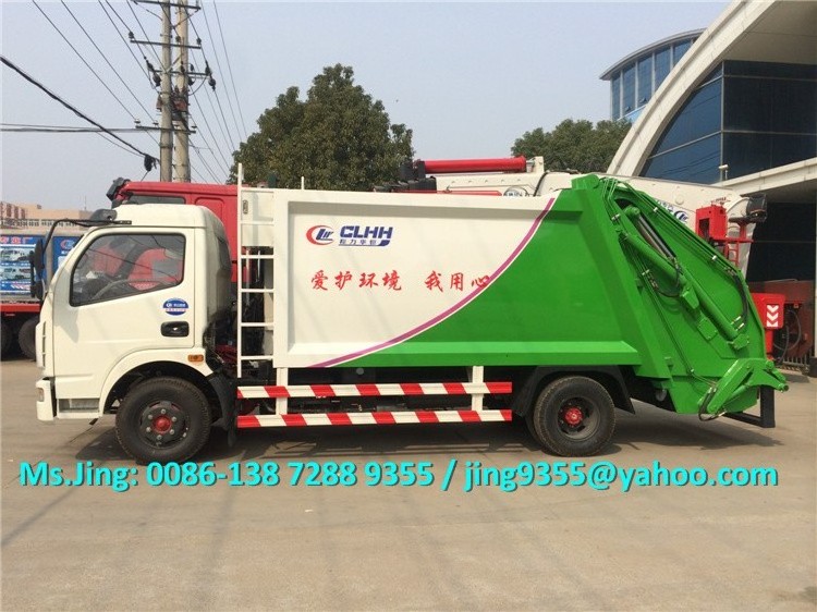 Euro 3 DFAC 5-6 tons compactor garbage truck prices,4x2 garbage truck with compactor