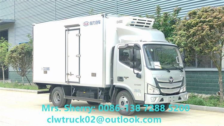 FOTON 5 Tons Refrigerator Truck Meat Vegetable Fish Fruit Transport Van Truck for Sale