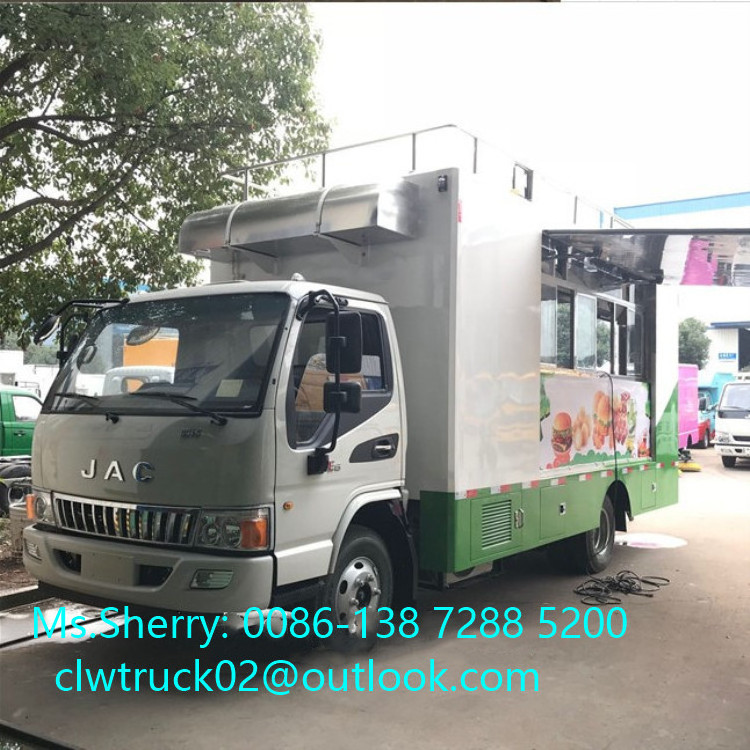 Good Price JAC 4*2 mobile food truck kitchen van truck for sale in Senegal