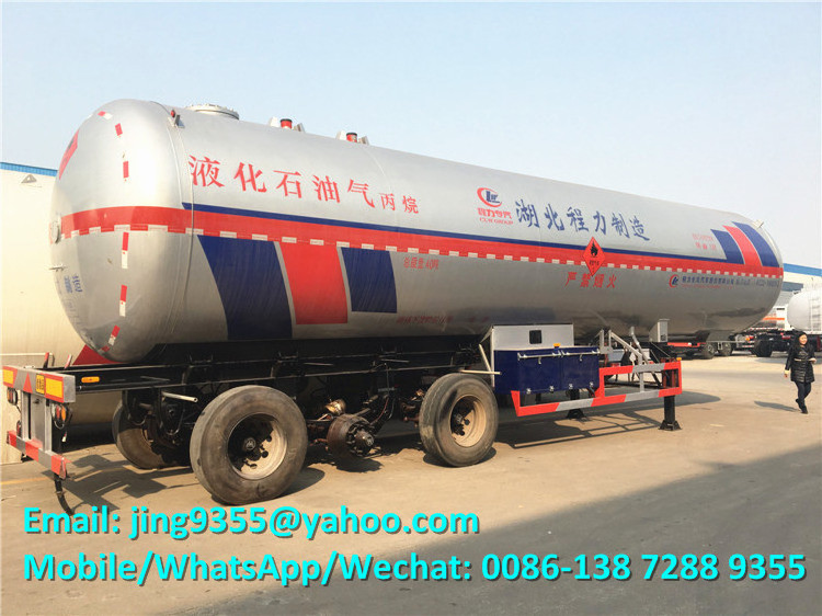 LPG Tanker Tri-axle Liquefied Petroleum Gas Transport Tank 56 M3 LPG Tank Semi Trailer For Sale