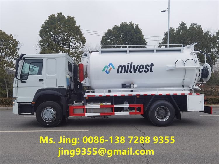 Multi Functional HOWO 4x2 10m3 Septic Tank Cleaning Vacuum Suction Sewage Truck For Sale in Nigeria