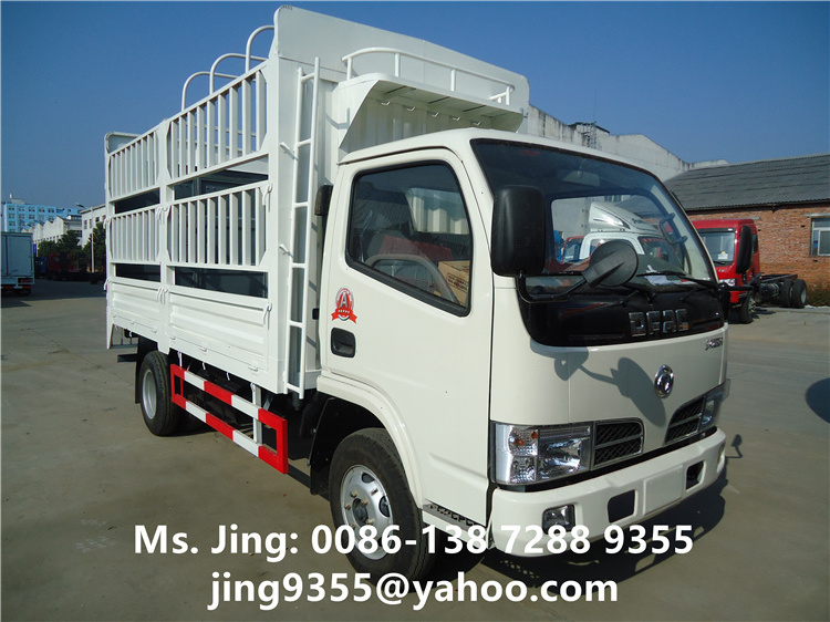 Light Duty Dongfeng DFAC 4x2 Fence Van Open Truck 4-5 Ton Small Cargo Trucks For Sale