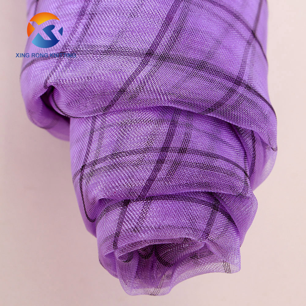 The best quality translucent yarn dyed knitted plaid organza fabric