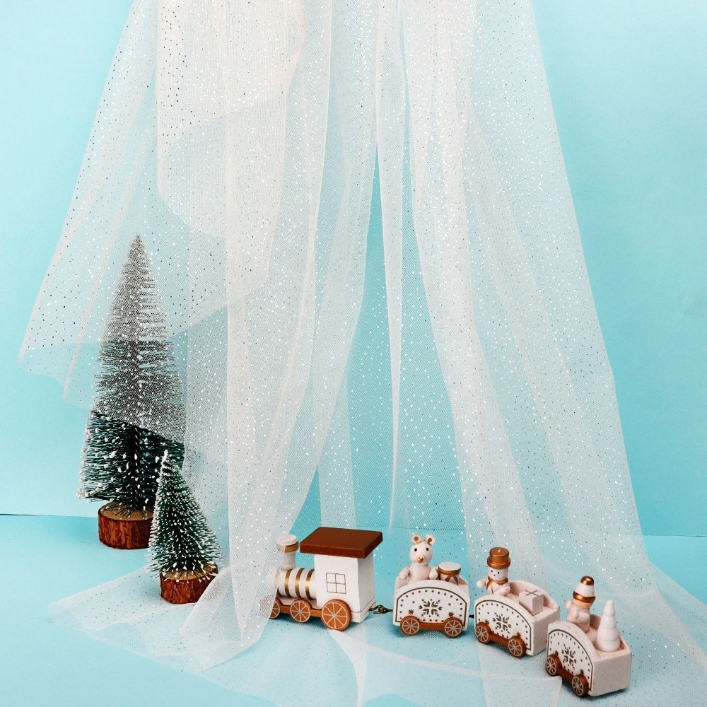 Tutu Skirt Christmas Decoration Glitter Dot Tulle Roll Bolt Mesh Fabric For Children Dress