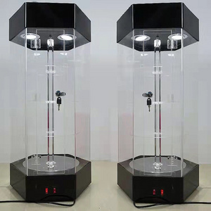 Jewelry Cosmetics Perfume Toys Products Shelves Handle Models Acrylic Display Racks Plexiglass Rotating Display Cabinet