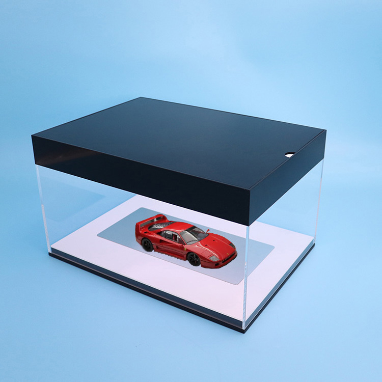 Acrylic Transparent Clear Rectangular With Led Light 1:18 Model Car Shoes Storage Box Collection lego Technic Display Box