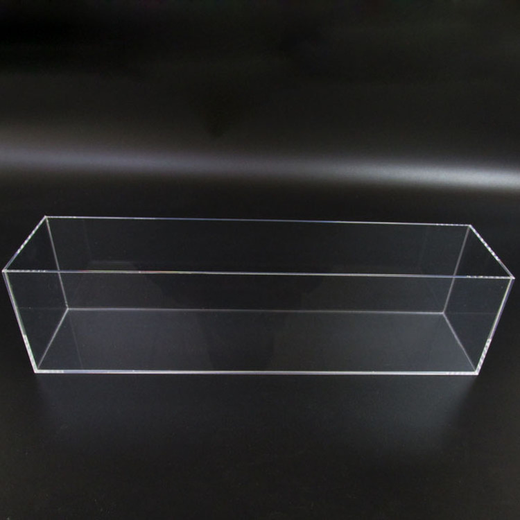 Simple design acrylic box custom size and logo plexiglass with lid high clear transparent long acrylic 5-side square display box