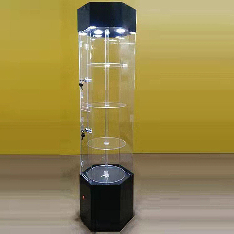 Jewelry Cosmetics Perfume Toys Products Shelves Handle Models Acrylic Display Racks Plexiglass Rotating Display Cabinet