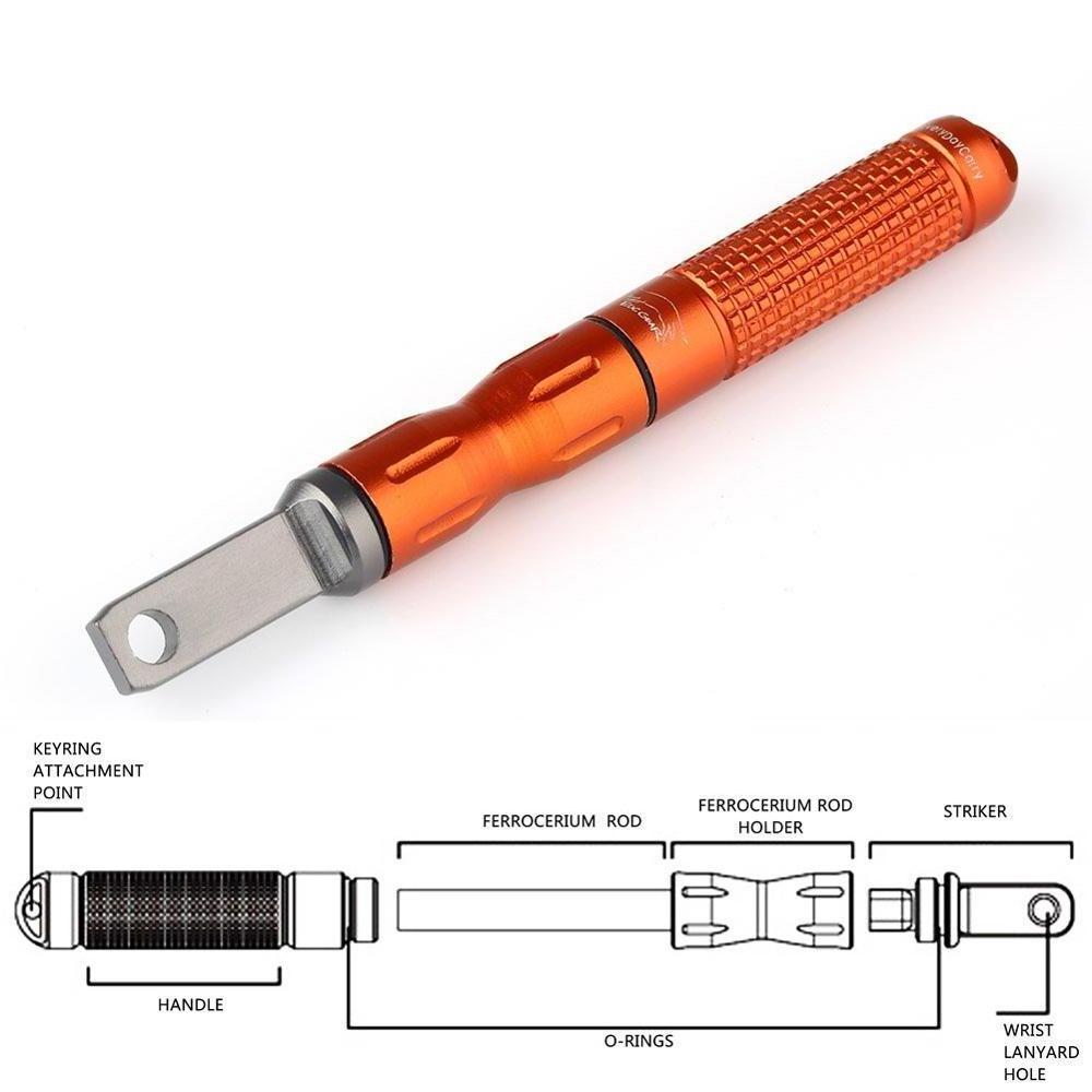 outdoor EDC Alloy Fire starter Waterproof Magnesium flint Ferrocerium Rod stone Survival Pocket Tool