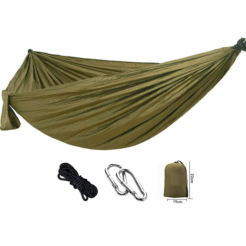 Camping Hammock Single & Double Portable Hammocks with 2 Tree Straps,Lightweight Nylon Parachute Hammocks for Travel,Beach