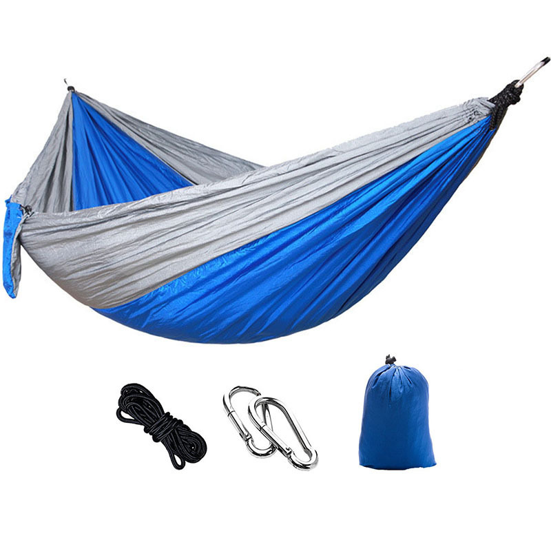 Camping Hammock Single & Double Portable Hammocks with 2 Tree Straps,Lightweight Nylon Parachute Hammocks for Travel,Beach