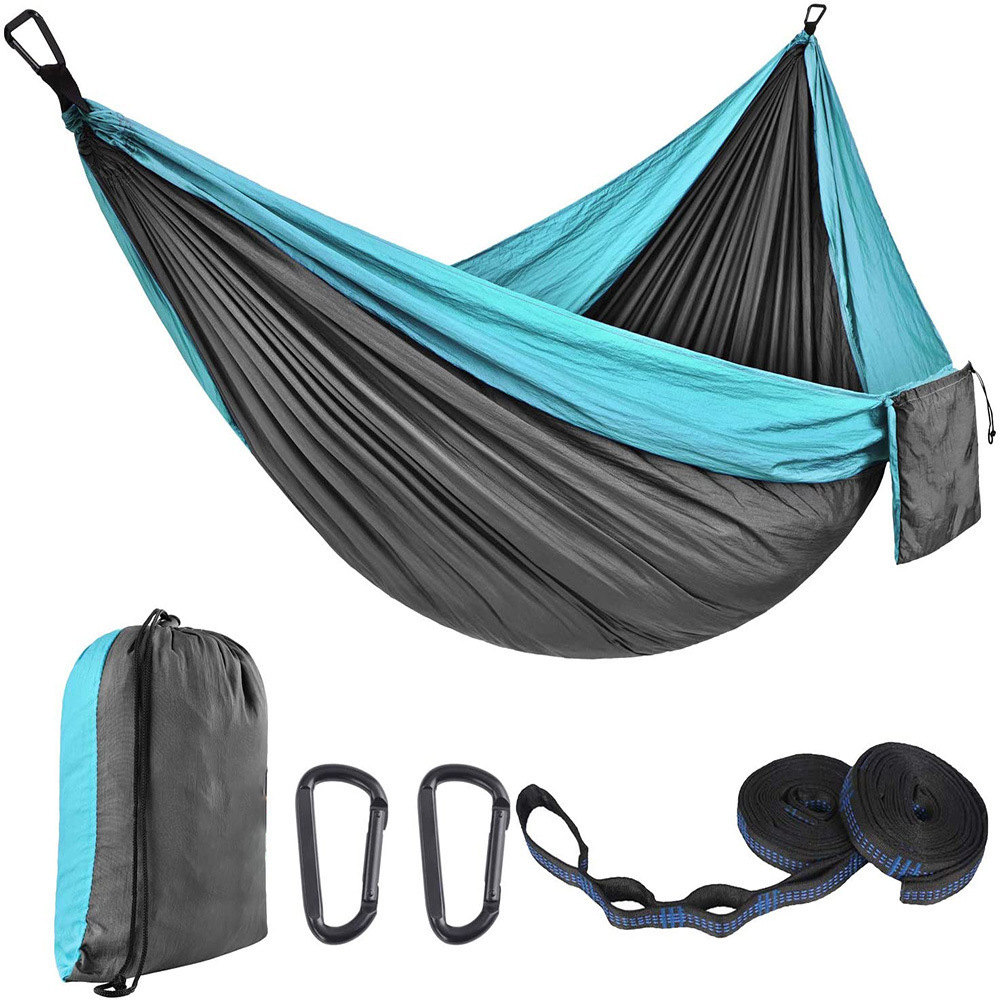 2 Person Large Camping Hammock  with Tree Straps Portable Parachute Hammock for Backpacking, Travel, Beach, Camping, Hiking