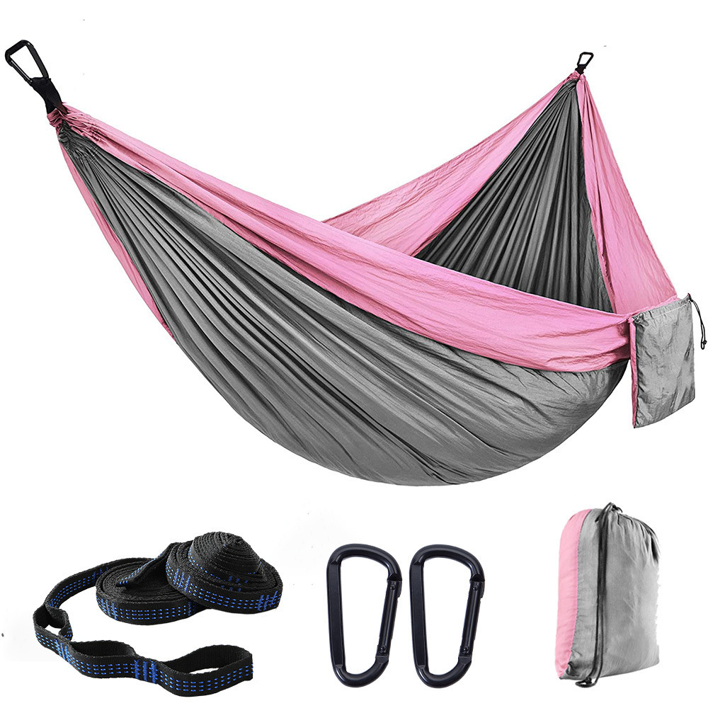 2 Person Large Camping Hammock  with Tree Straps Portable Parachute Hammock for Backpacking, Travel, Beach, Camping, Hiking