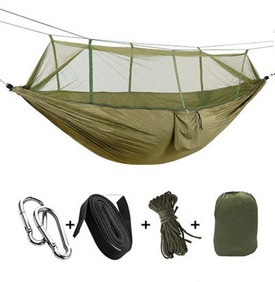 Easy Pack Travel nylon Hammock, Parachute Hammock, Strong canopy ultralight Hammock with mosquito net