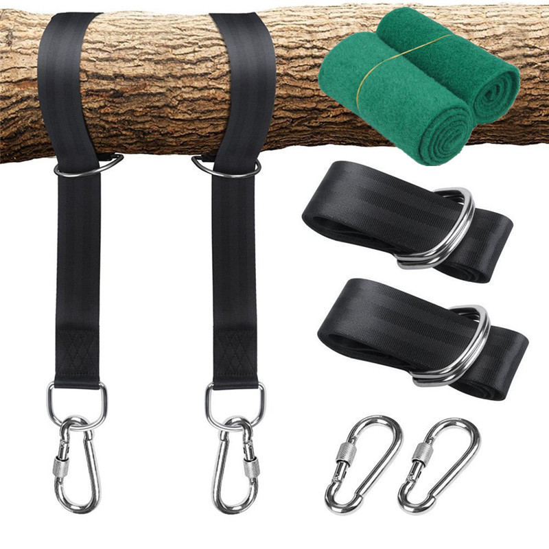 Hanging Tree Swing Straps Outdoor Hammock Straps with Heavy Duty Carabiners/Tree Protectors