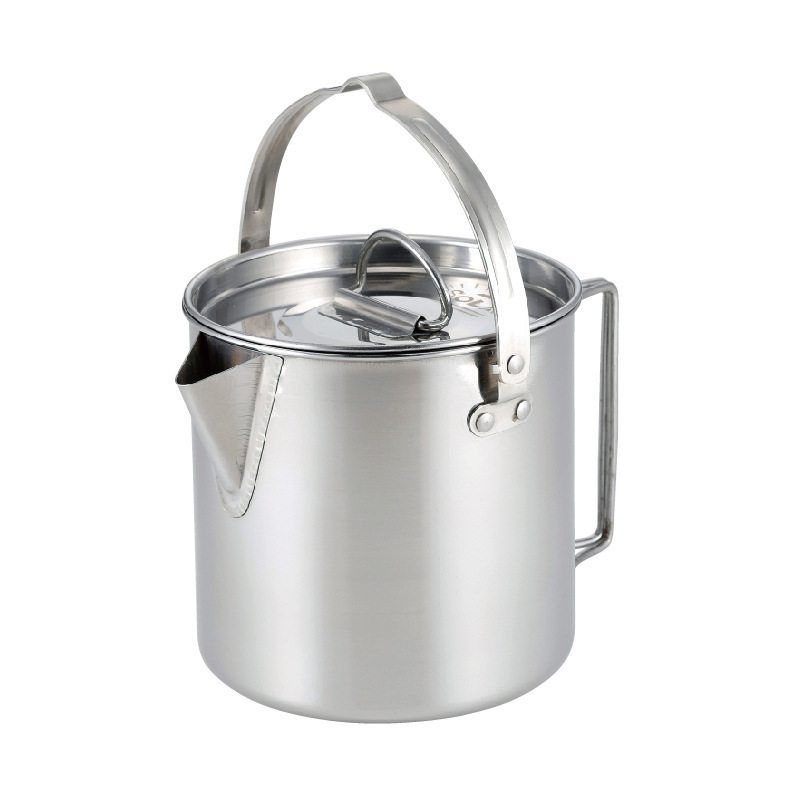 Wholesale stainless steel 1.2L Camping Coffee Tea Pot Portable Outdoor Kettle for Hiking