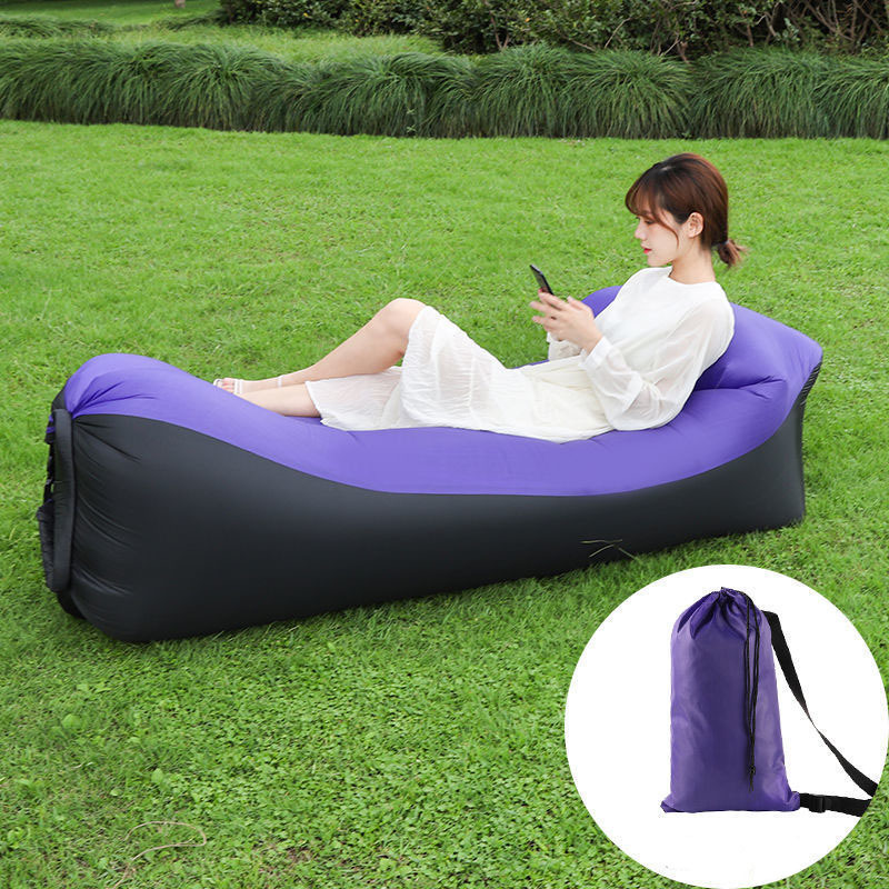 Portable ultralight sleeping bag lazy outdoor air lounger chair inflatable beach bed Air sofa with carry bag