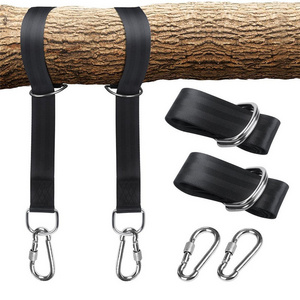 Tree Swing Hanging Strap Kit with 2 Strap & Snap Carabiner Hook for Outdoor Swing Hangers &Hammocks