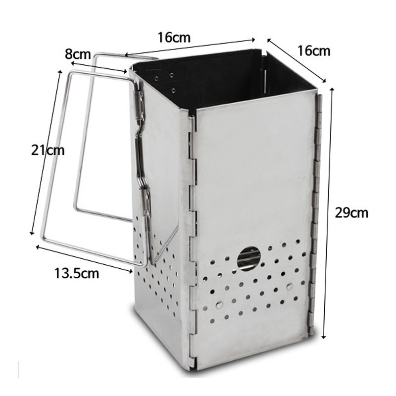 Wood burning stainless steel Box charcoal camping stove