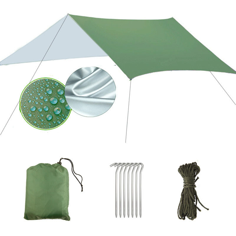 Multi-function 3*3 Meters 210T Waterproof Hiking Camping Mat Outdoor Awning Camping Hammocks Rain Fly