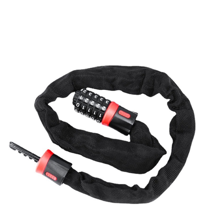 Bike Chain Lock 5-Digit Resettable Combination Anti-Theft Bicycle Chain Lock for Bicycle Motorcycle Scooter