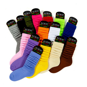 Scrunch Socks for Women Colorful Slouchy Socks Women's Extra Long Heavy Slouch Socks